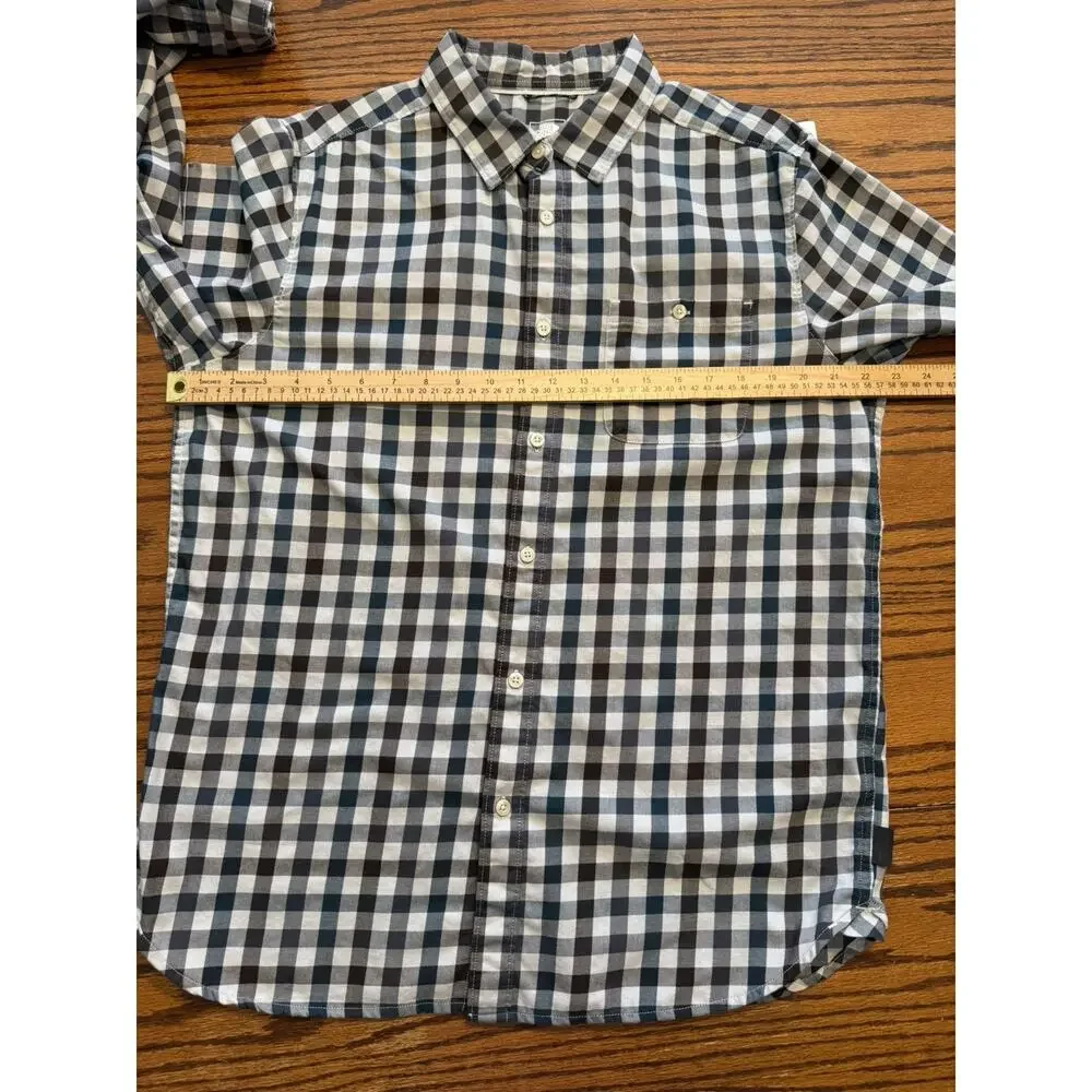 The North Face Gingham Check Button Down Shirt Black white Long Sleeve Men's XXL